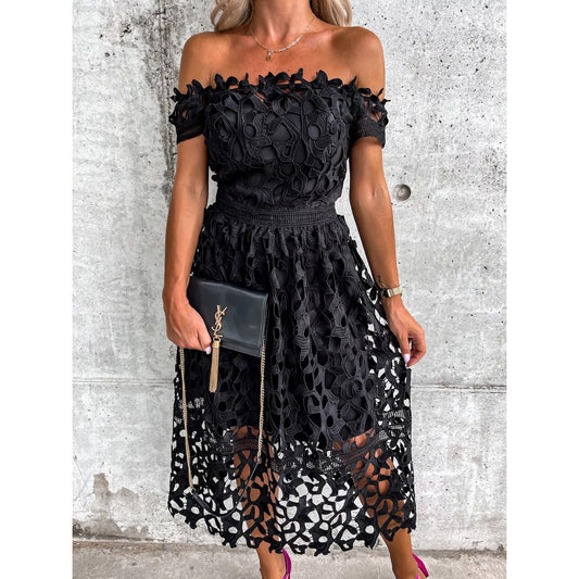 Women's Sexy Off-Shoulder Lace Loose Fit Dress