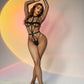 Sexy Lingerie Pink Fishnet Dew Charming Cute Girl Jumpsuit Two Piece