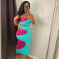 Women's Sexy Cut Out Sleeveless Strap V-neck Stretchy Bodycon Dress
