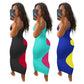 Women's Sexy Cut Out Sleeveless Strap V-neck Stretchy Bodycon Dress