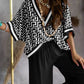 Women's Printed Batwing Sleeve Casual Top and Wide Leg Pants Set