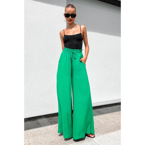 Women's Casual Elastic Waist Wide-Leg Pants