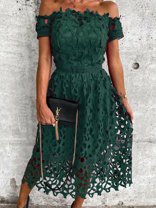 Women's Sexy Off-Shoulder Lace Loose Fit Dress