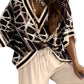 Women's Printed Batwing Sleeve Casual Top and Wide Leg Pants Set