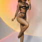 Sexy Lingerie Pink Fishnet Dew Charming Cute Girl Jumpsuit Two Piece