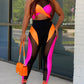 Women's Insert Chic Suits Sleeveless Crop Top & Slim Workout Pants Set