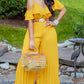 Women's Short Sleeve Off Shoulder Jumpsuit Summer Chic Wide Leg, No Belt