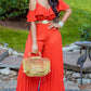 Women's Short Sleeve Off Shoulder Jumpsuit Summer Chic Wide Leg, No Belt