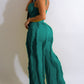 Women's Spaghetti Strap Tassels Fringed Slim Jumpsuit