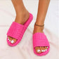 Thick Bottom Embossed Cotton Fur Women Slides