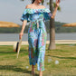 Women's High Waist Lace-up Summer Chiffon Jumpsuit