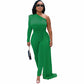 Women's One Shoulder Long Sleeve Casual Jumpsuits