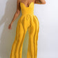 Women's Spaghetti Strap Tassels Fringed Slim Jumpsuit
