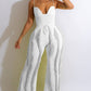Women's Spaghetti Strap Tassels Fringed Slim Jumpsuit