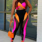 Women's Insert Chic Suits Sleeveless Crop Top & Slim Workout Pants Set