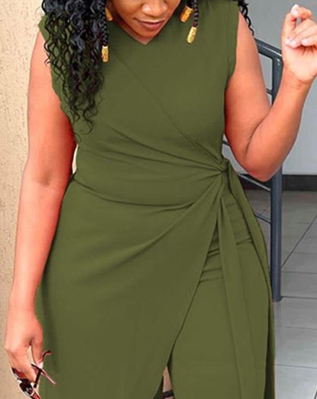 Women's Sleeveless Asymmetrical Long Jumpsuit