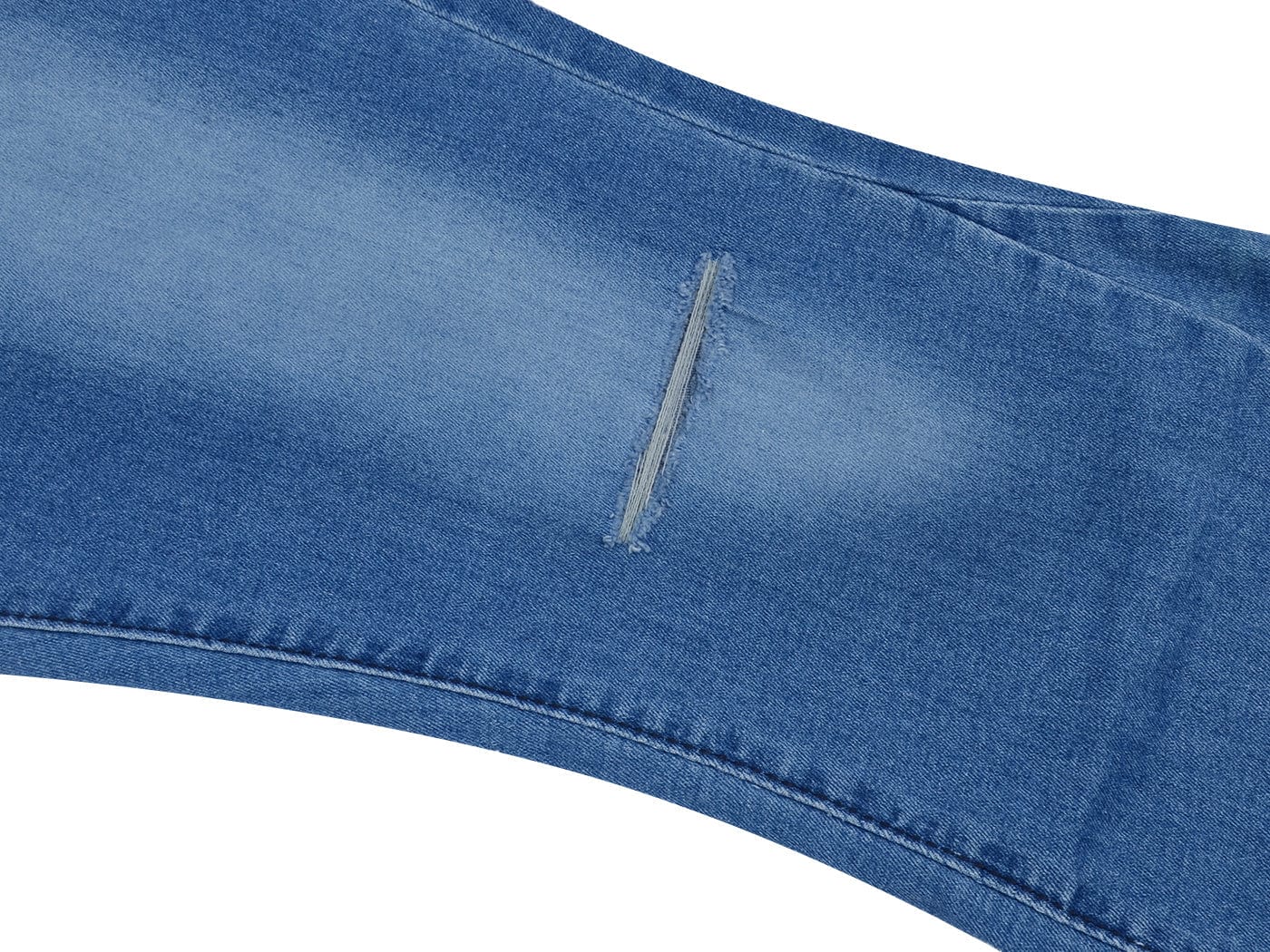 Women's Elastic Waist Distressed Flared Long Bell Bottom Denim Jeans