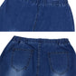 Women's Elastic Waist Distressed Flared Long Bell Bottom Denim Jeans