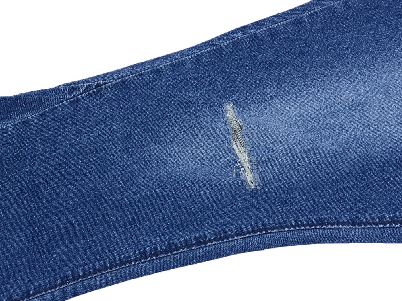 Women's Elastic Waist Distressed Flared Long Bell Bottom Denim Jeans