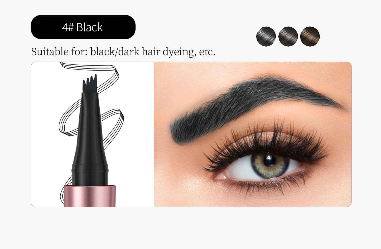 Waterproof And Smooth Not Smudge Four-fork Liquid Eyebrow Pencil