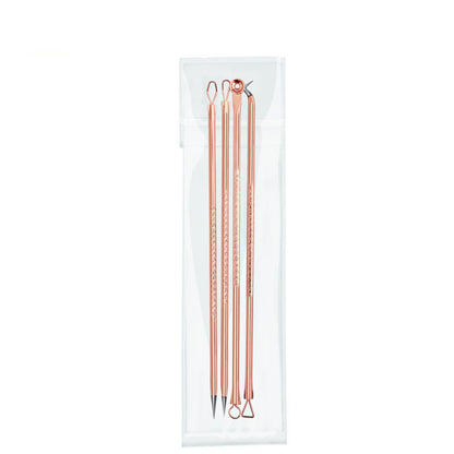 Rose Gold Stainless Steel Acne Needle 4-piece Tool Beauty Acne Blackhead Acne Clip Tool Set