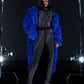 Thickened Royal Blue Faux Fur Long Warm Hooded Coat