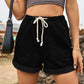 Women's Drawstring High Waist Denim Shorts with Pockets