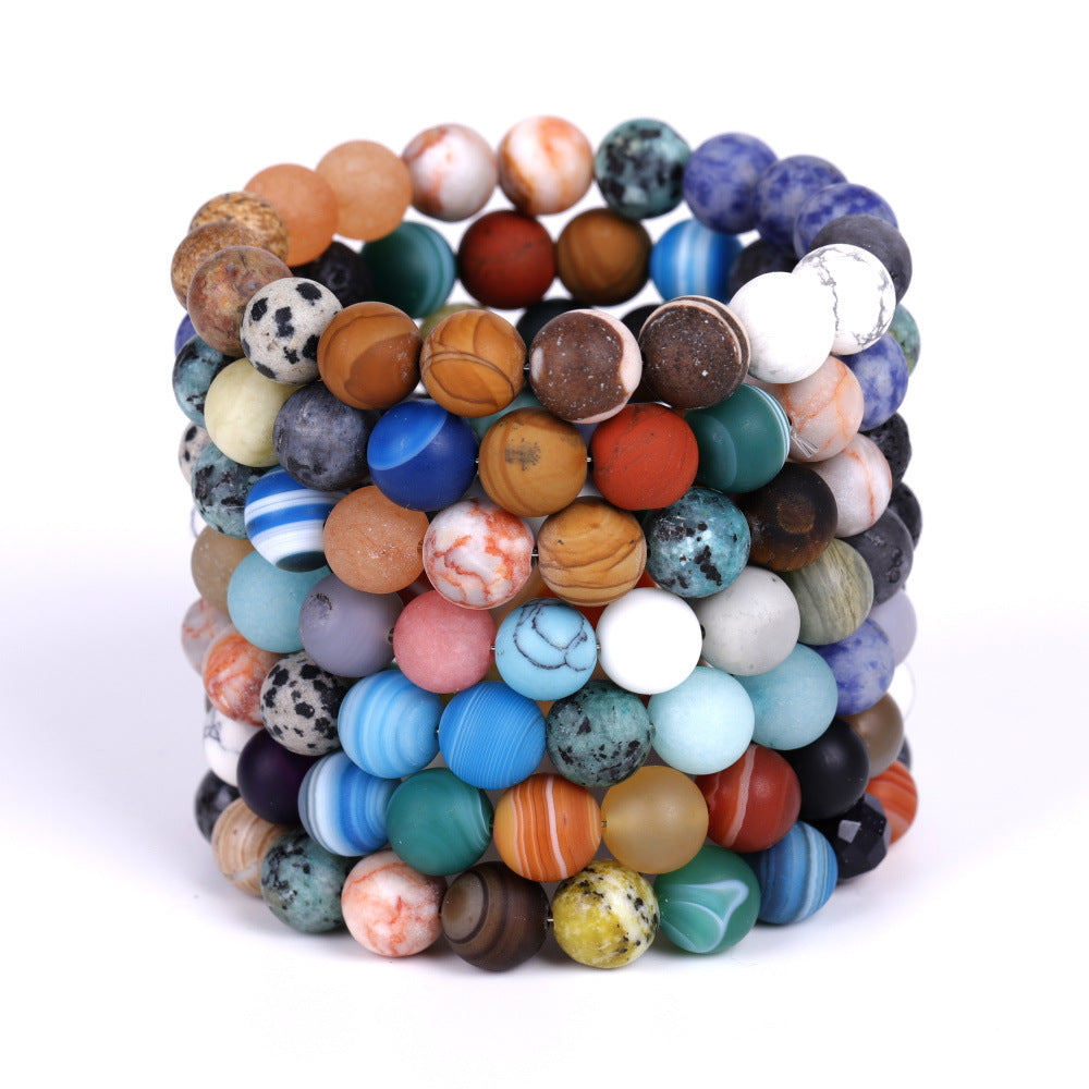 Handmade Solar System Eight Natural Stone Planet Universe Solar Chakra Bracelet