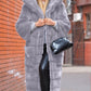Thickened Royal Blue Faux Fur Long Warm Hooded Coat