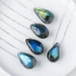 Women's Natural Crystal Labradorite Drop Pendant Necklace