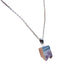 Natural Cut Amethyst Silver Edge Necklace Healing Crystal Simple