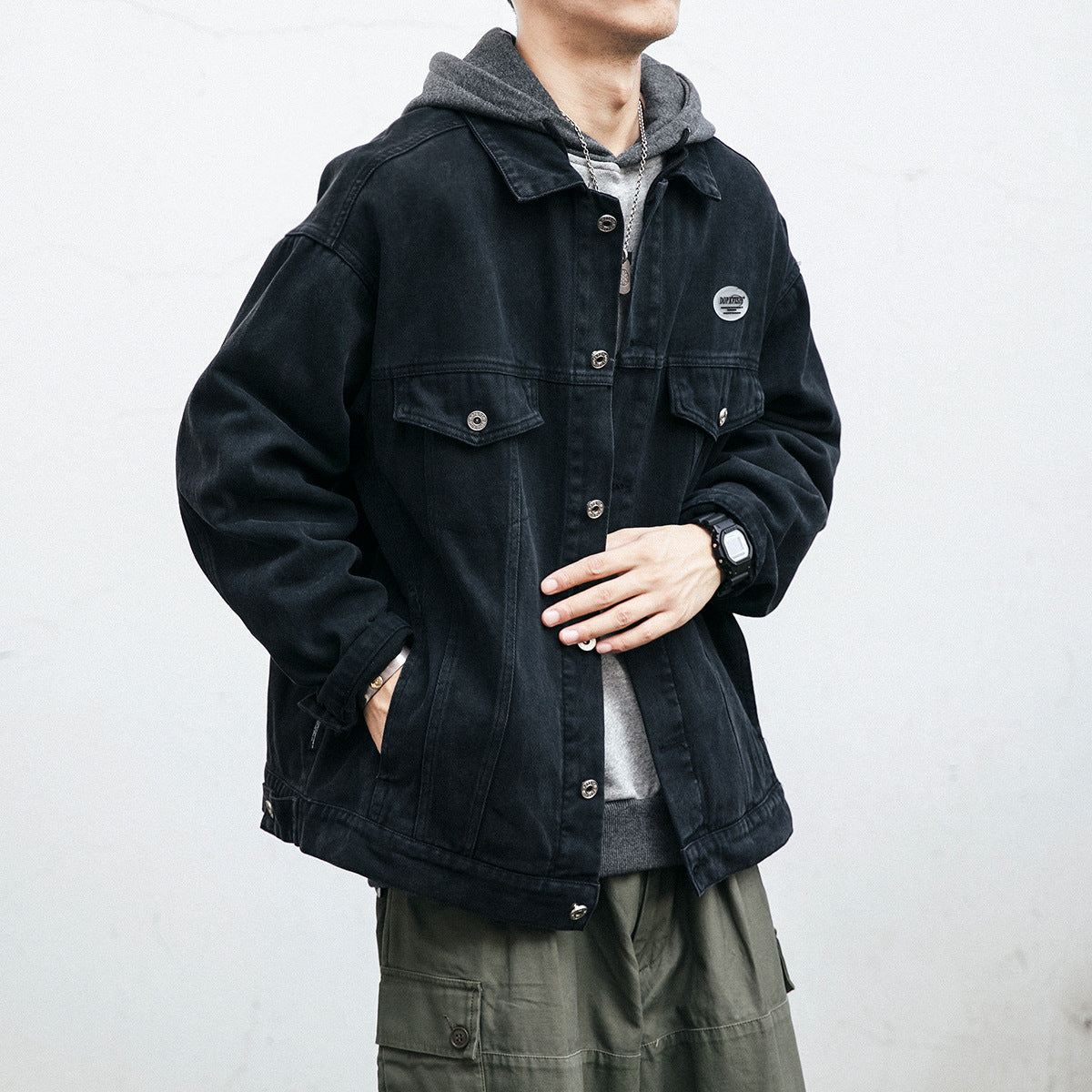 Men's Hooded Casual Retro Denim Jacket