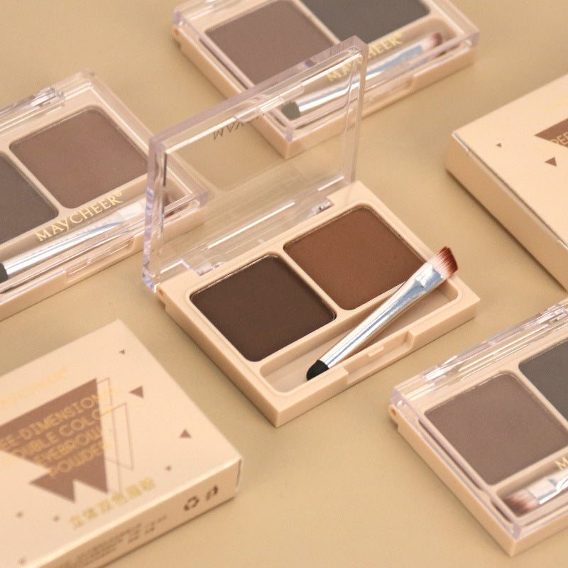 Women's Fashion Waterproof And Non-Stripping Two-Tone Eyebrow Powder