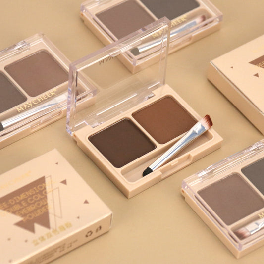 Women's Fashion Waterproof And Non-Stripping Two-Tone Eyebrow Powder