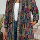 Women's Vintage Ethnic Print Long Sleeve Jacket Cardigan