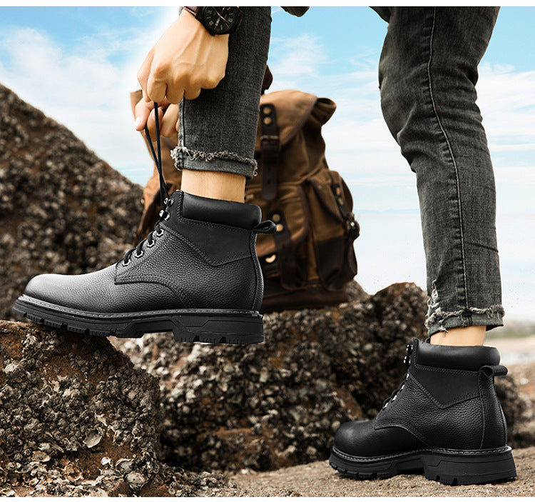 Men's Leather High Top British Boots