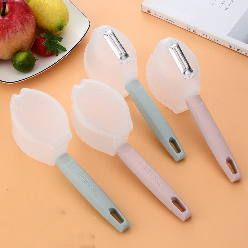 Handle Fruit Vegetable Stainless Steel Kitchen Peeler Gadget with Cup