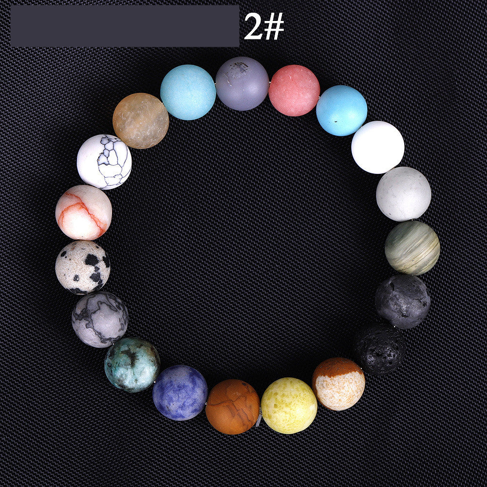 Handmade Solar System Eight Natural Stone Planet Universe Solar Chakra Bracelet