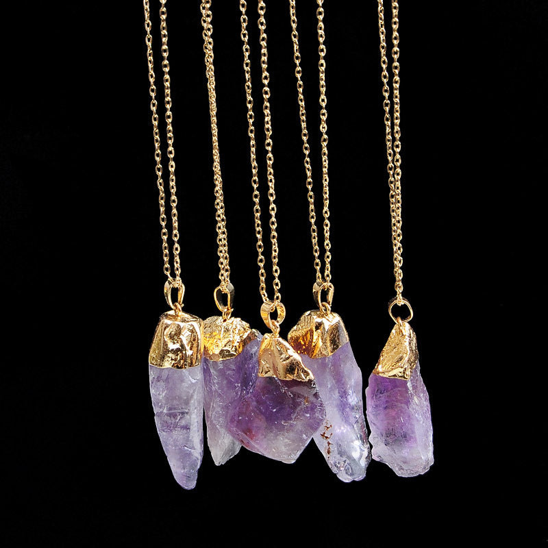 Women's Colorful Natural Stone Winding Chain Necklace