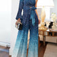 Women's Off-Shoulder Casual High-Waisted Plus Size Wide-Leg Pants