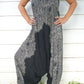 Women's Black Lotus Boho Hippie Jumpsuit Rompers