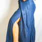 Women's Solid Blue Palazzo Wrap Hippie Boho Harem Flow Pants