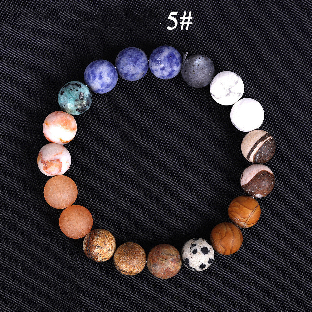 Handmade Solar System Eight Natural Stone Planet Universe Solar Chakra Bracelet