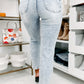 Sky Blue Vintage Washed Heavy Destroyed Skinny Jeans