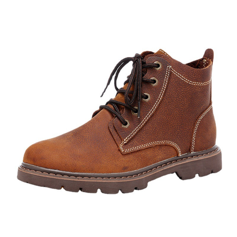 Men's Leather Boots Work High-top Boots