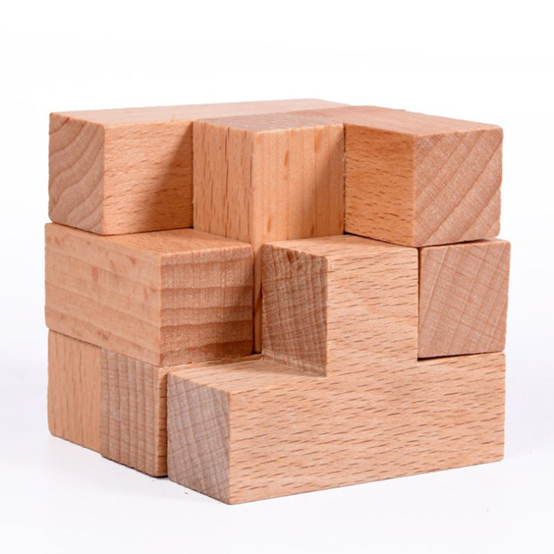 Desk Novelty Wooden Soma Cube Puzzle IQ Mind Box Brain Teaser Game for Adults Kids