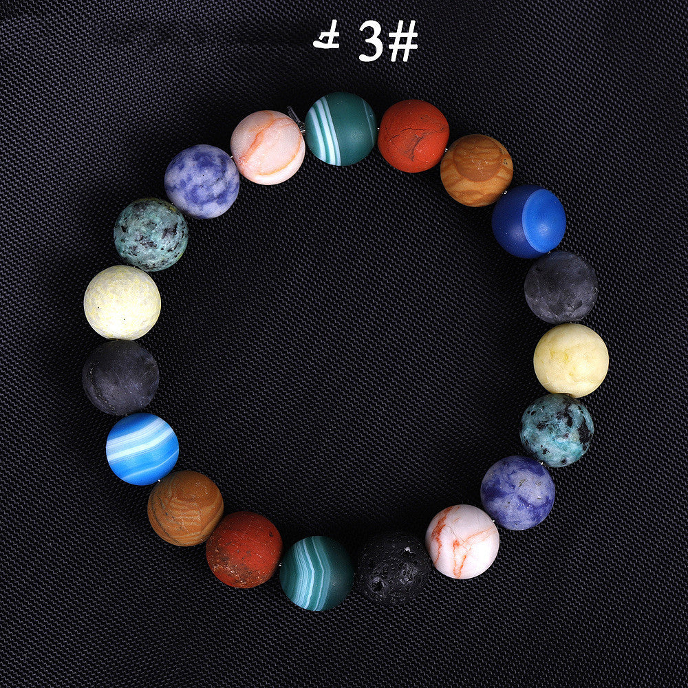 Handmade Solar System Eight Natural Stone Planet Universe Solar Chakra Bracelet