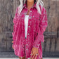 Women's Retro Distressed Corduroy Shirt Jacket