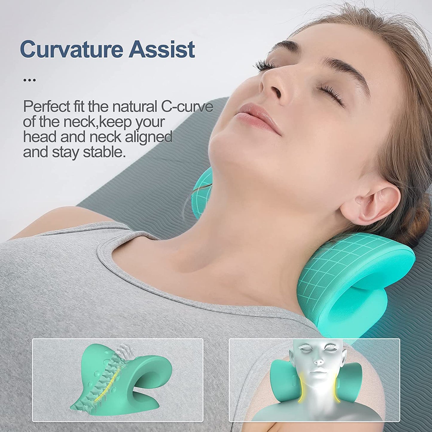 Neck Shoulder Stretcher Relaxer Cervical Chiropractic Traction Device Pillow For Pain Relief