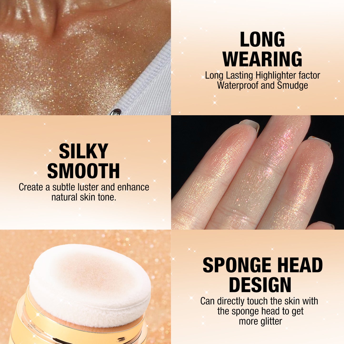 Highlight Face Powder Pat Face Body Blush Shading Powder